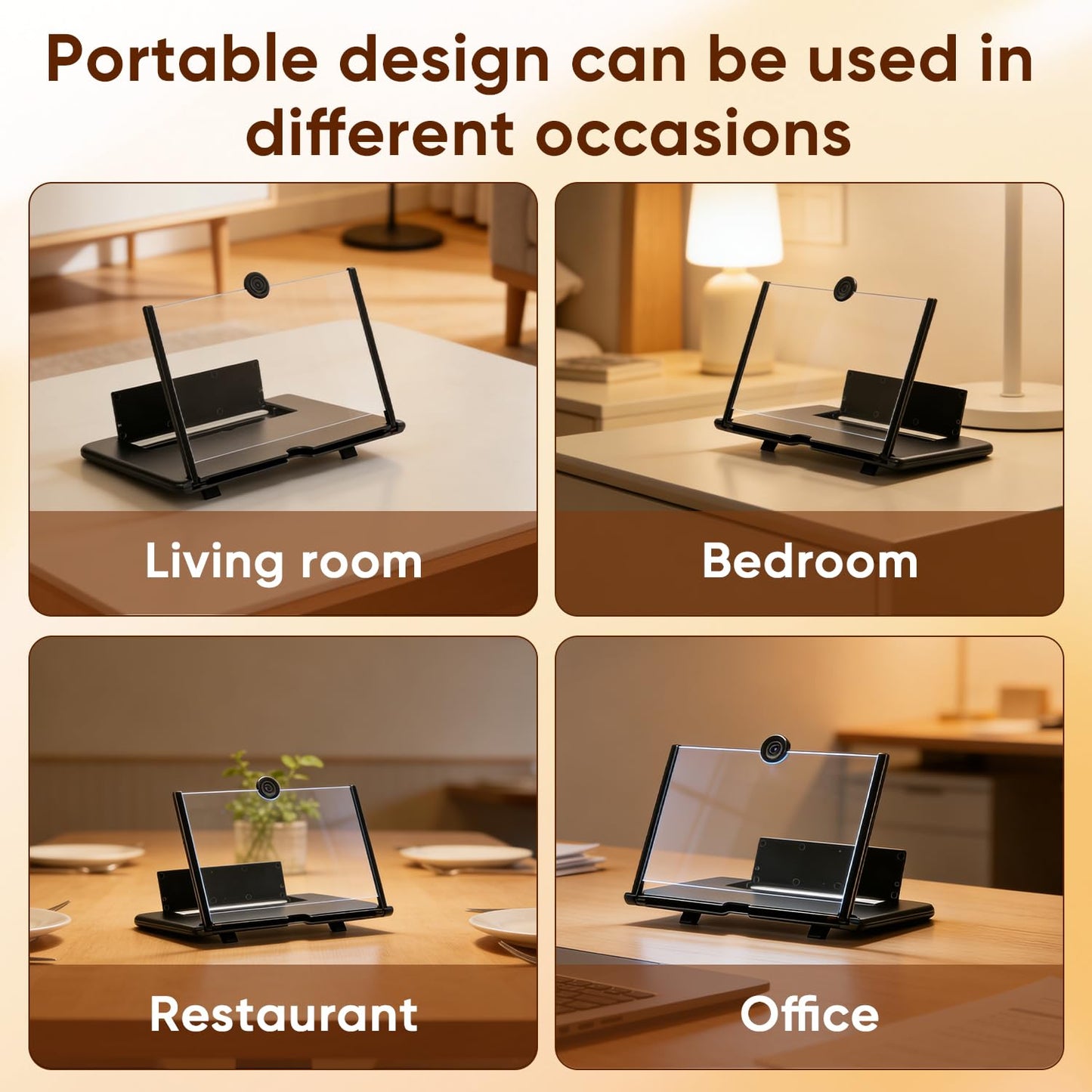 Mobile Phone Video 3D Screen Magnifier with Anti Scratch features