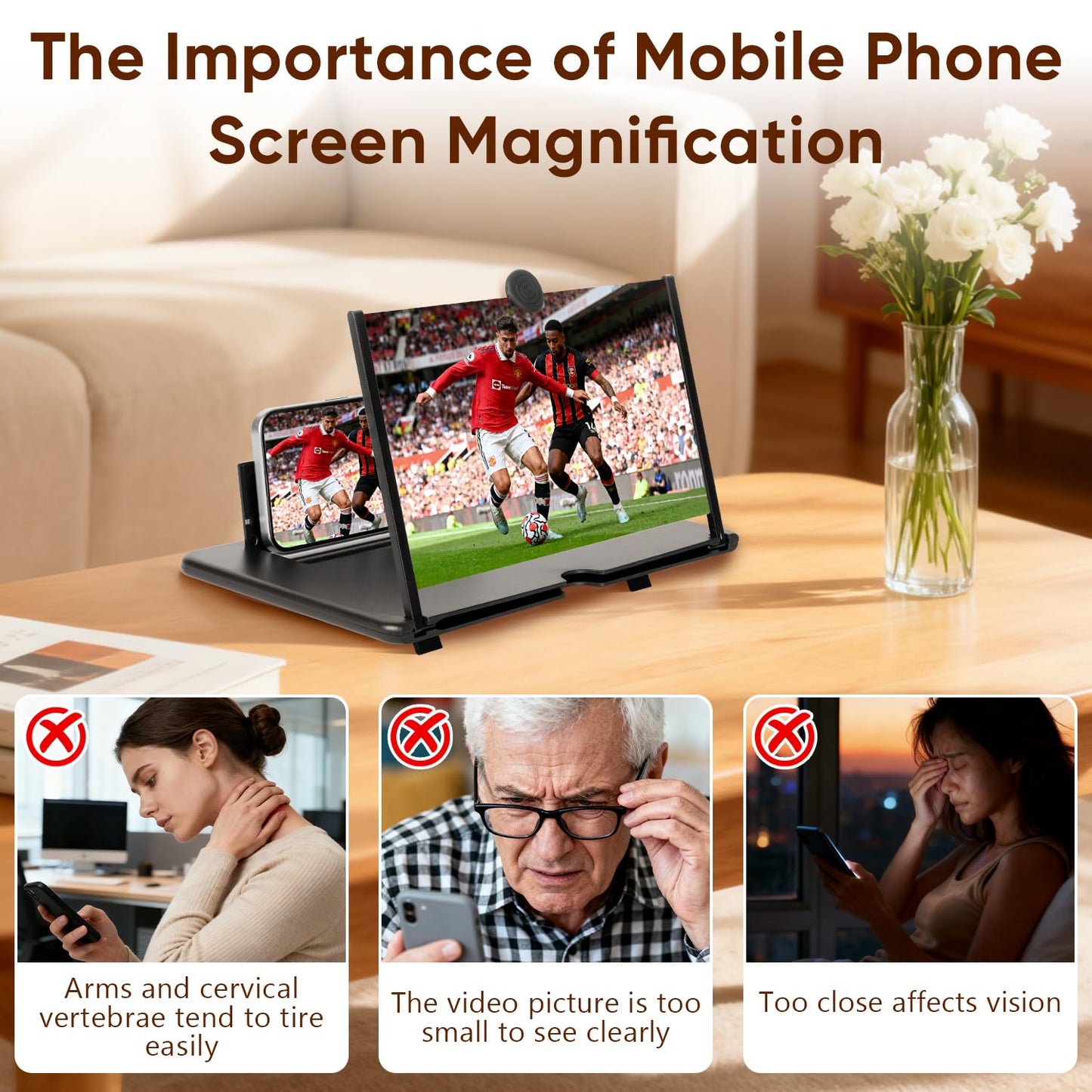 Mobile Phone Video 3D Screen Magnifier with Anti Scratch features